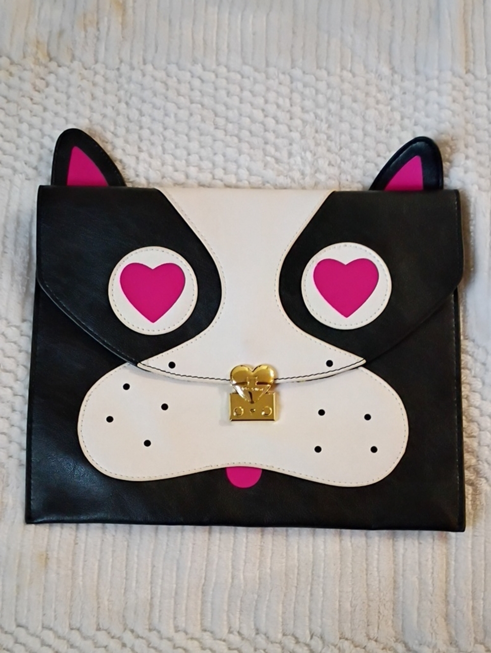 Betsey Johnson French Bull Dog Cute Envelope Clutch/Purse